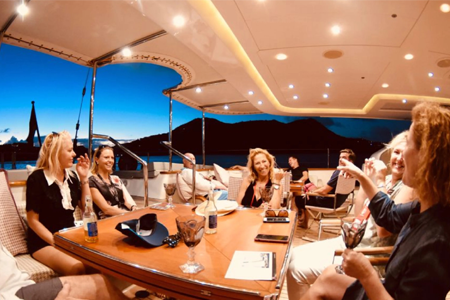corporate event on yacht
